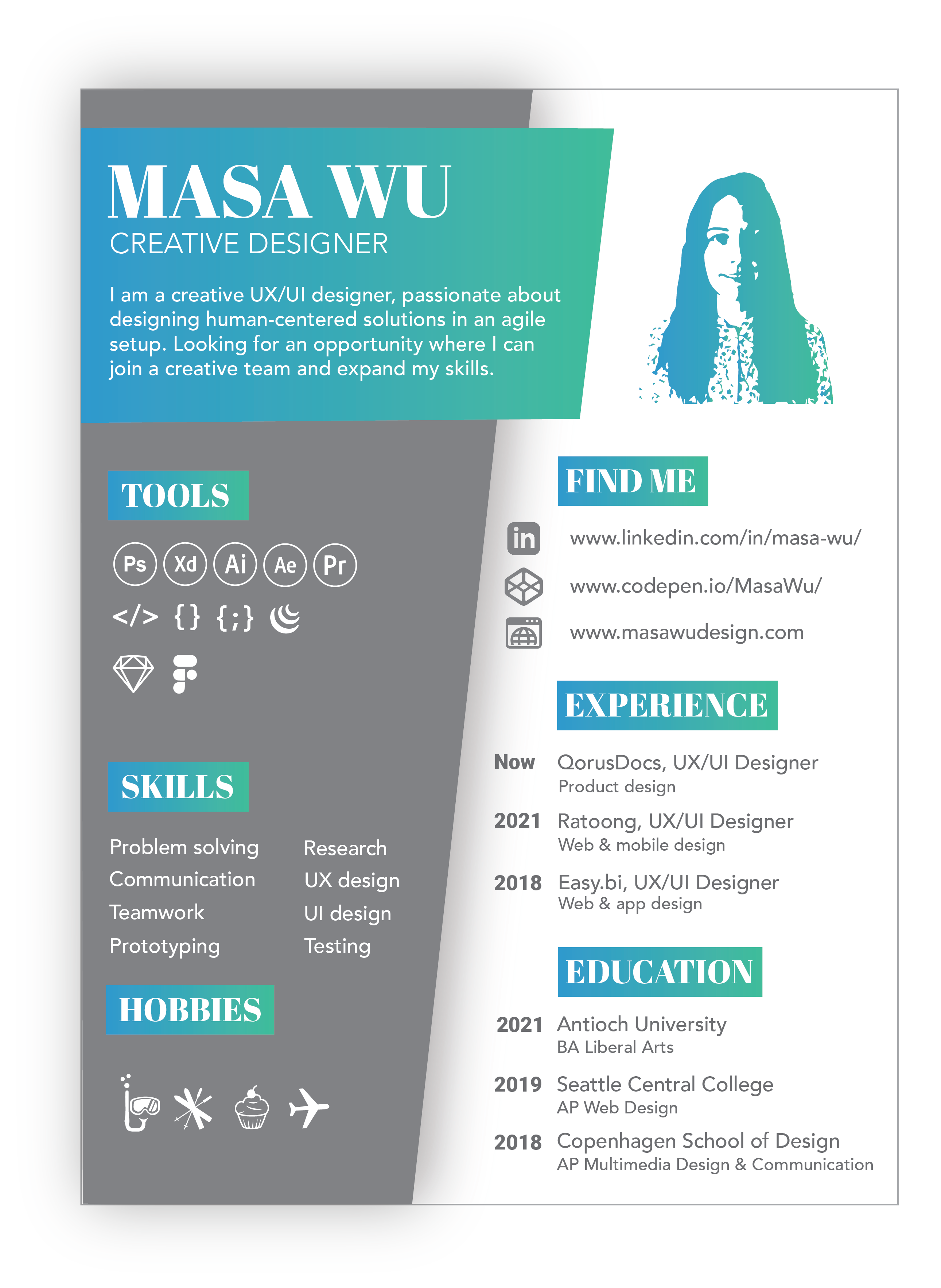 image of designed resume