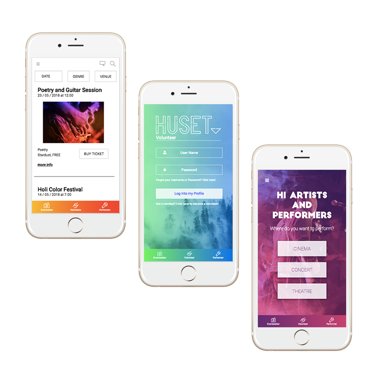 multi phone mockup huset web app