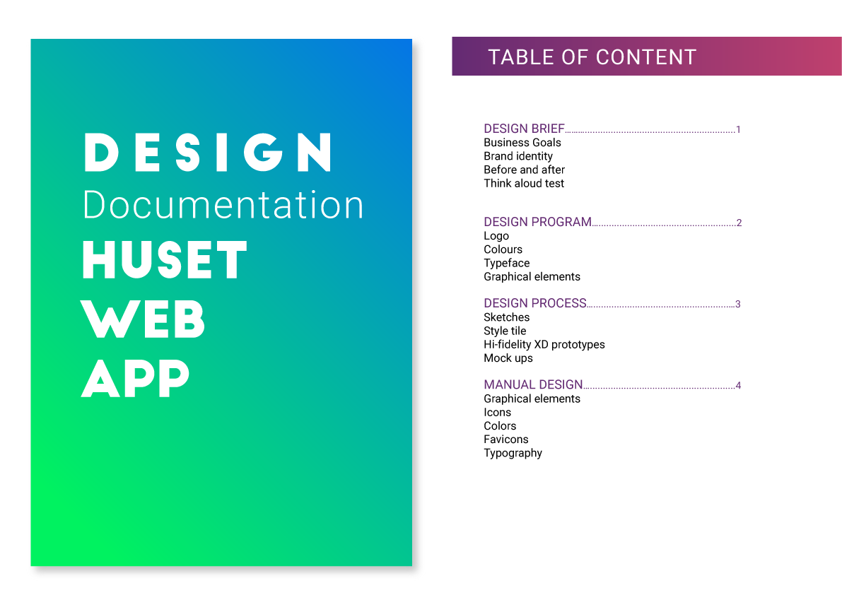 huset web app design documentation