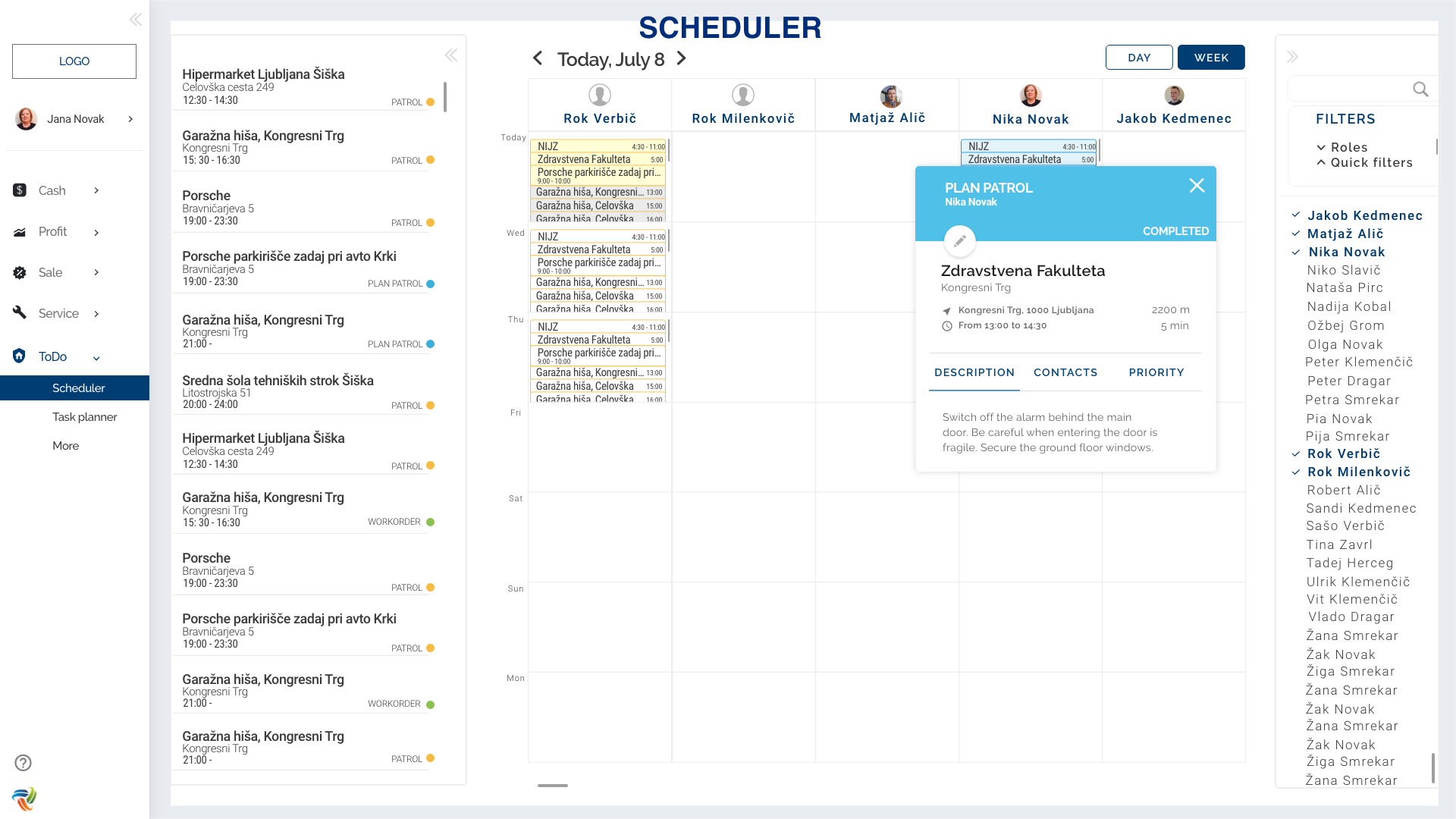 scheduler patrol station design